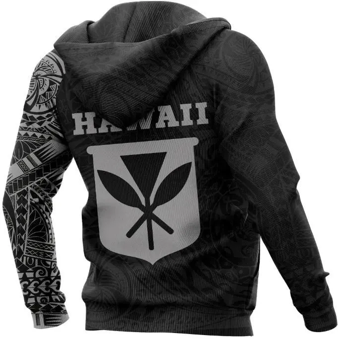 Hawaii Hoodie, Kanaka Maoli Flag Polynesian Tattoo All Over Print Hoodie A7
