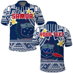 (Custom Personalised) Samoa Polo Shirt Samoan Plumeria Flowers Mix Polynesian Pattern LT14