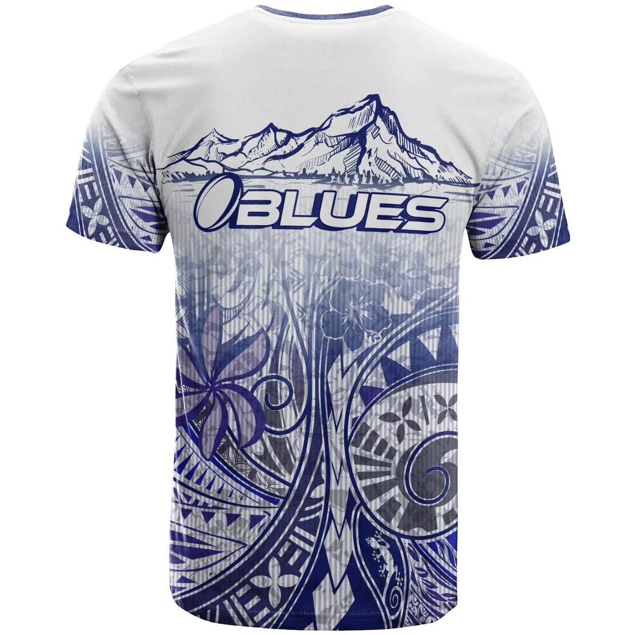 Blues Rugby T-shirt  - Custom Blues Rugby Mountain Polynesian Patterns Style T-shirt
