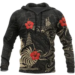 Alohawaii Clothing - Hoodie New Caledonia Hibiscus Tattoo Style A7