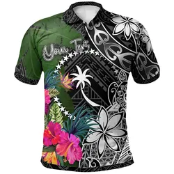 Chuuk Custom Personalised Polo Shirt - Turtle Plumeria Banana Leaf - BN11