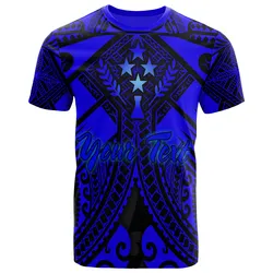 Kosrae Custom Personalised T Shirts - Blue Seal with Polynesian Tattoo