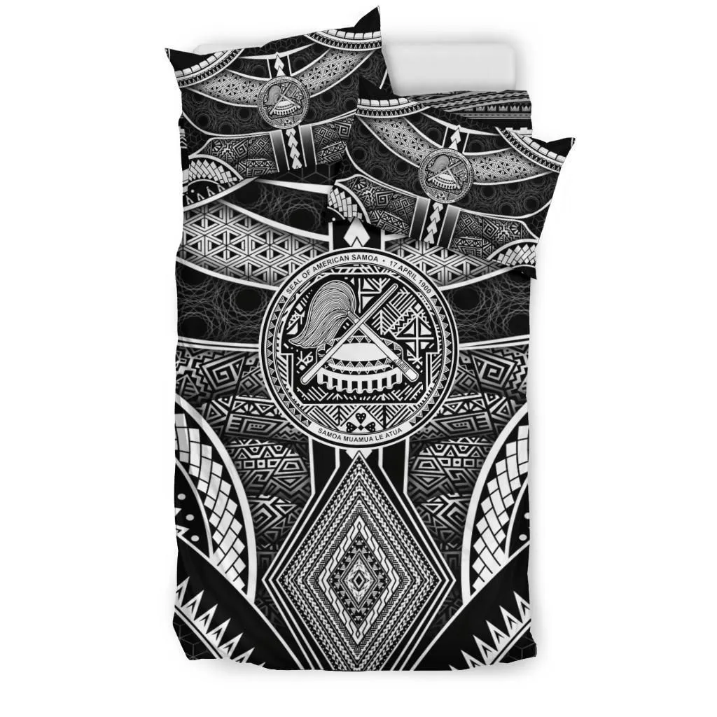 Polynesian Bedding Sets - American Samoa Coat Of Arm With Poly Patterns