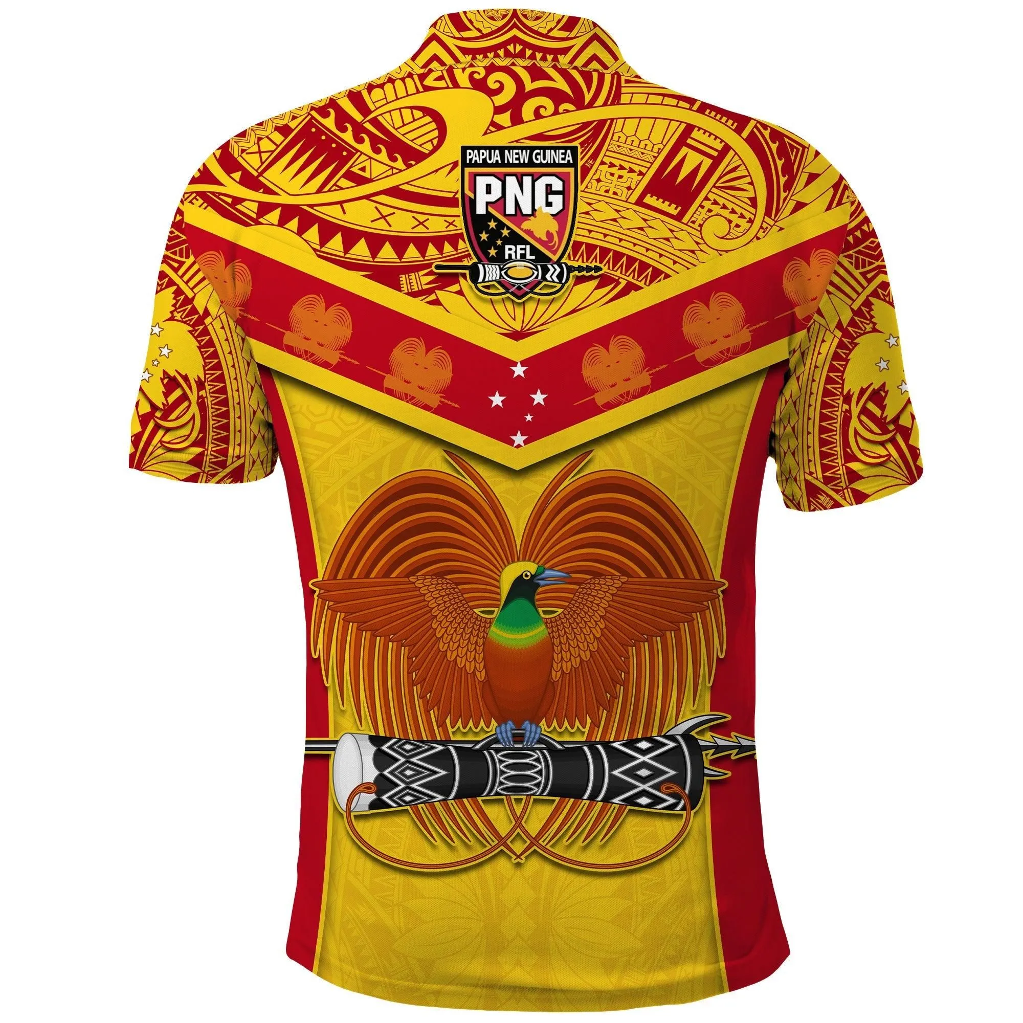 Papua New Guinea Rugby Polo Shirt PNG Kumuls Bird Of Paradise Yellow LT14