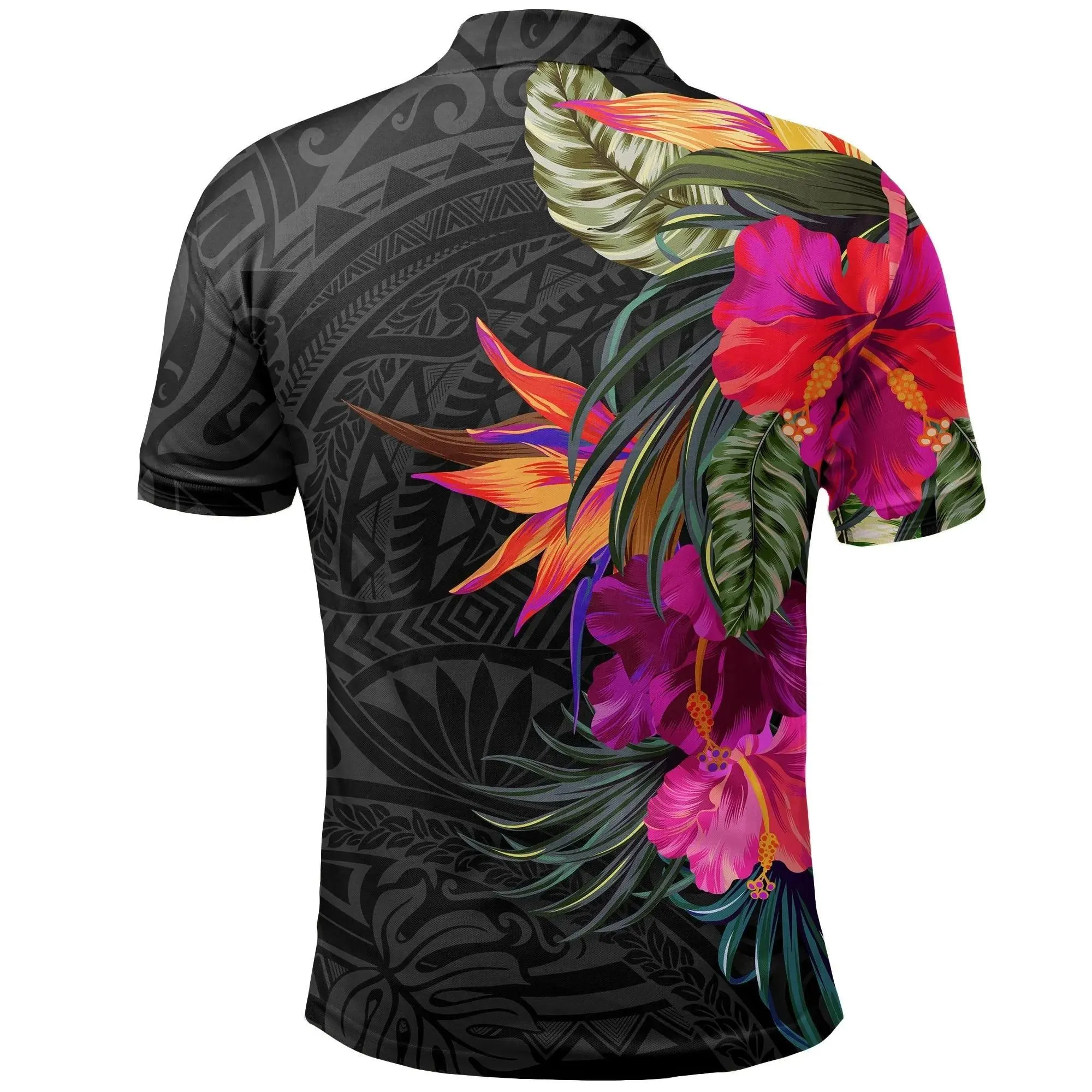 Polynesian Custom Personalised Polo Shirt - Hibiscus Pattern - BN39