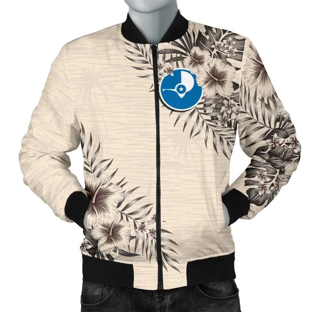 Yap Mens Bomber Jacket - The Beige Hibiscus