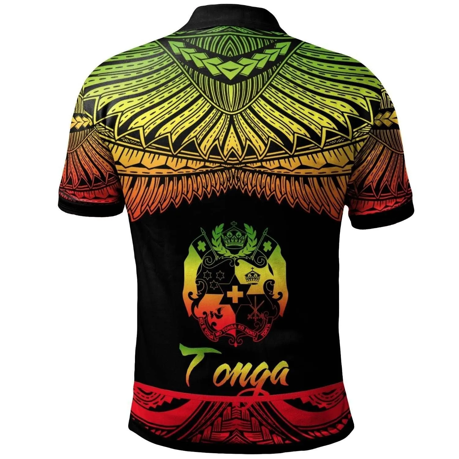 Tonga Polynesian Custom Personalised Polo Shirt - Poly Tattoo Reggae Version