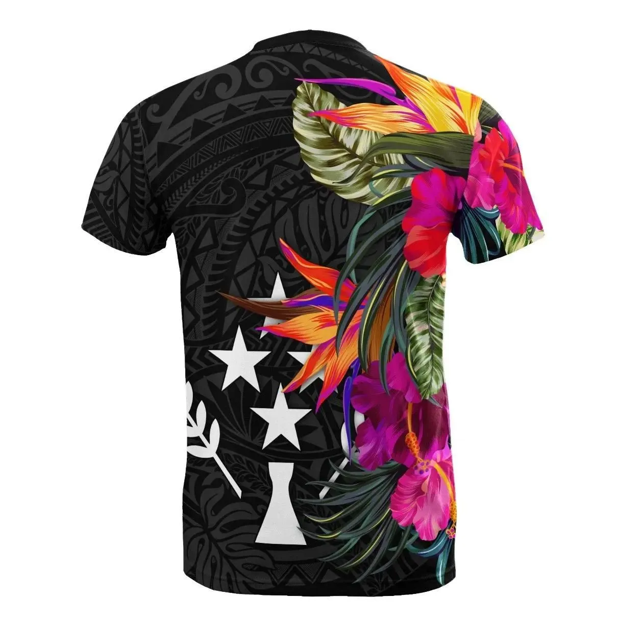 Kosrae Micronesian T-Shirt - Hibiscus Pattern - BN39