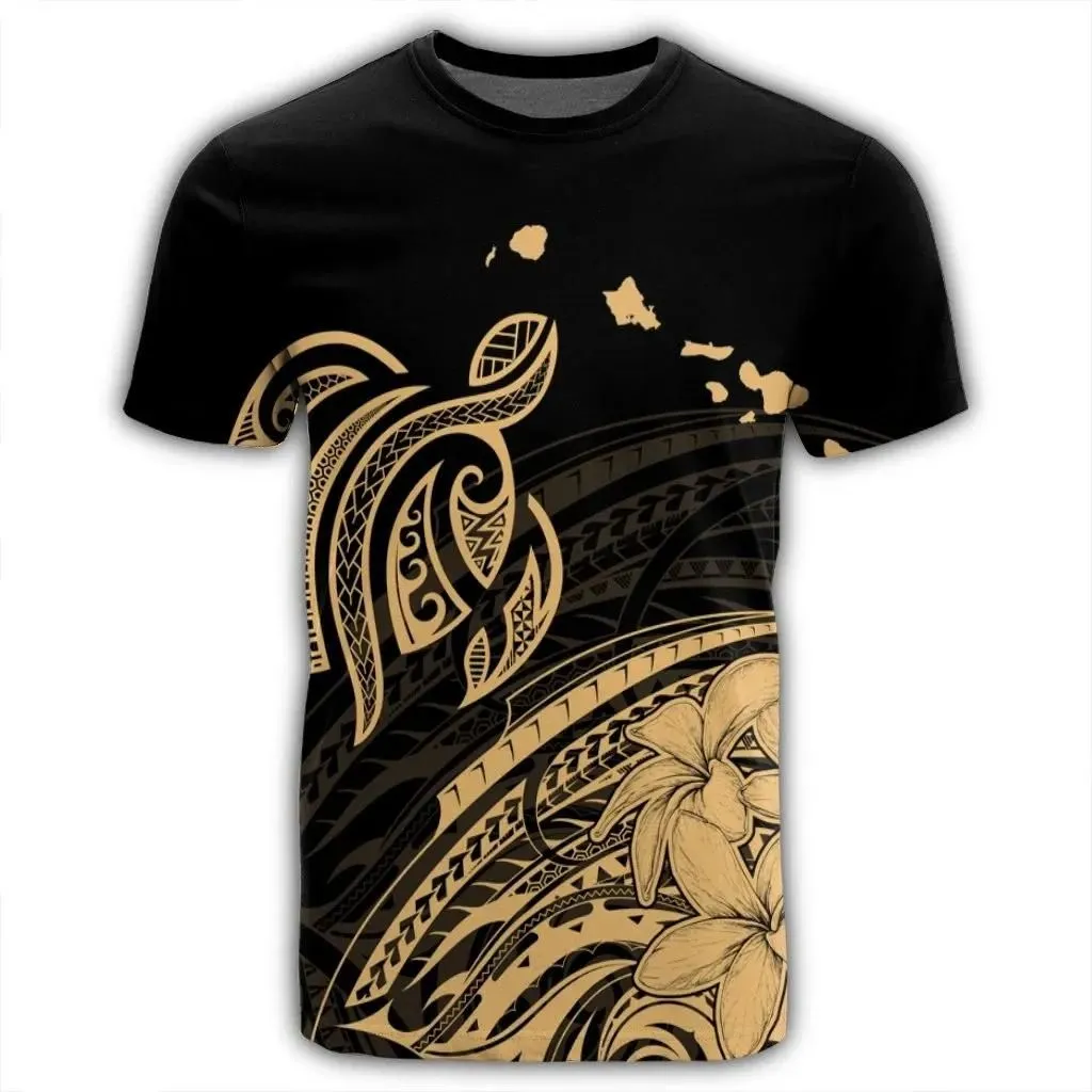 Alohawaii Tee - Hawaii Turtle Polynesian Map Plumeria T-shirt AH - JR