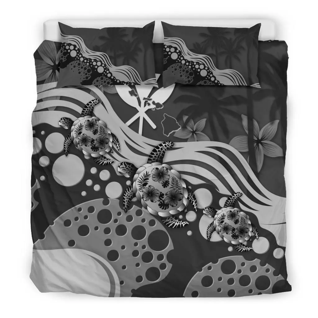 Polynesian Hawaii Gray Turtle Hibiscus A Bedding Set Camliwl