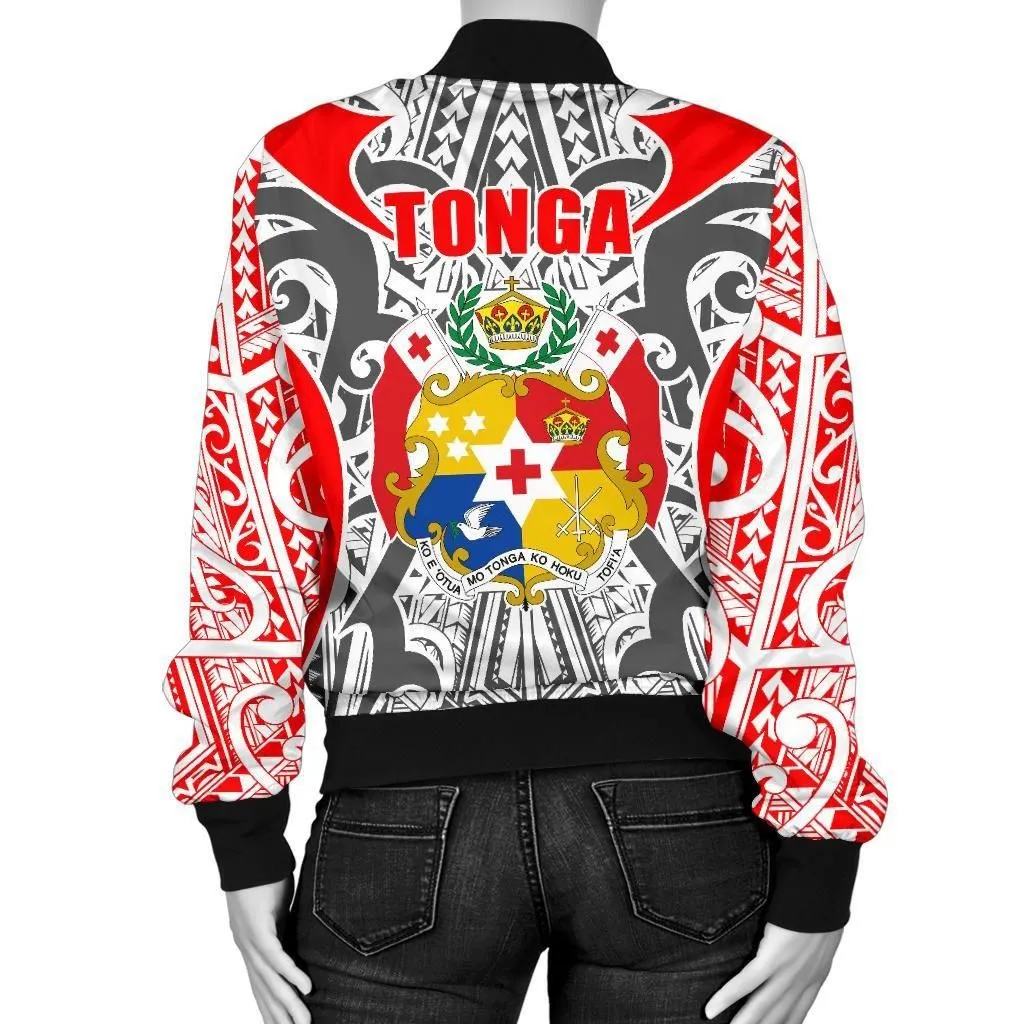 Alohawaii Jacket - Bomber Jacket Tonga - Kingdom of Tonga White Ver J0