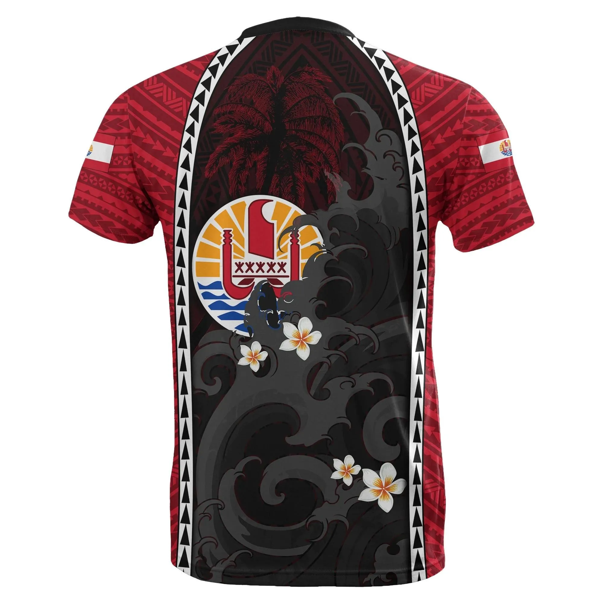 Alohawaii T-Shirt - Tee Tahiti Hibiscus With Waves TH4