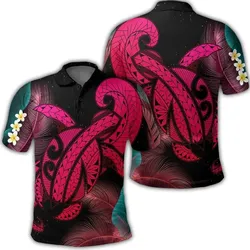 Alohawaii Shirt - Hawaii Turtle Polynesian Tropical Polo Shirt - Ghia Style Pink - AH - J4R