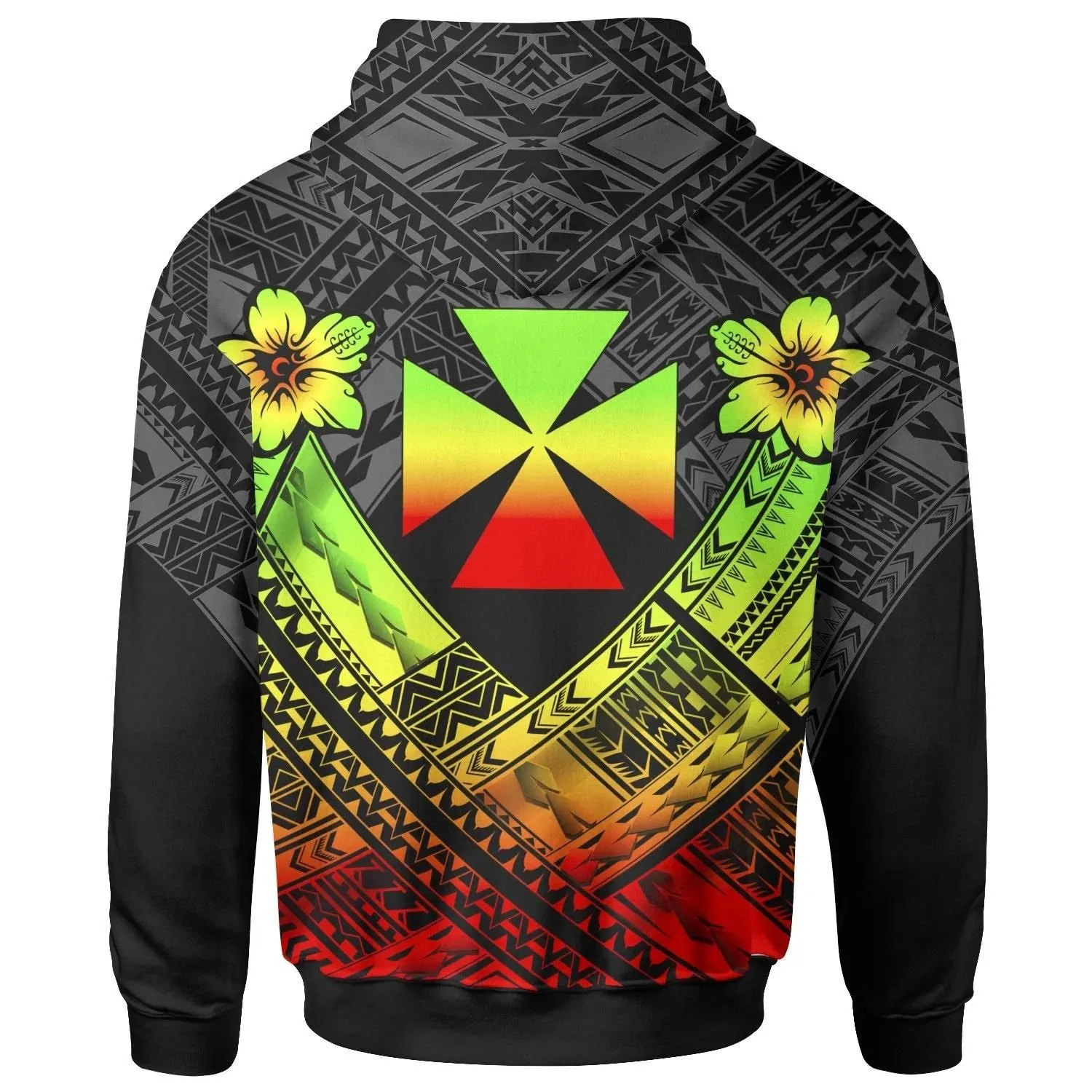 Wallis And Futuna  Hoodie - Wallis And Futuna Seal Camisole Hibiscus Style (Reggae)- BN18
