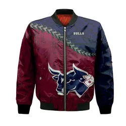 Lethbridge Bulls Bomber Jacket Grunge Polynesian Tattoo - CA BASEBALL