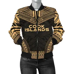 FamilyGater Jacket - Bomber Jacket Cook Islands Polynesian Chief - Gold Version - Bn10