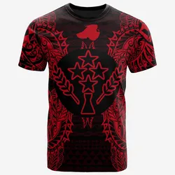Kosrae All osrae Flag Map Polynesian Tattoo Red Unisex 3D T-Shirt All Over Print ONCJV