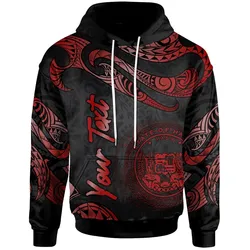 Hawaii Polynesian Custom Personalised Hoodie - Poly Tattoo Red Version