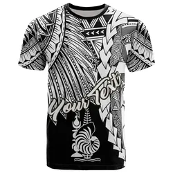 Alohawaii T-Shirt - Tee New Caledonia Polynesian Custom Personalised - Tribal Wave Tattoo White - BN12