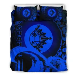 FamilyGater Bedding Set - Cover and Pillow Cases Guam - Hibiscus And Wave Blue K7