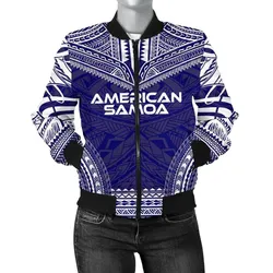 Alohawaii Jacket - Bomber Jacket American Samoa Flag Polynesian Chief - Bn10