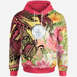 Palau Hoodie - Flowers Tropical With Sea Animals