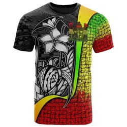 Fiji Polynesian T-Shirt Reggae Coat Of Arm - Turtle With Hook