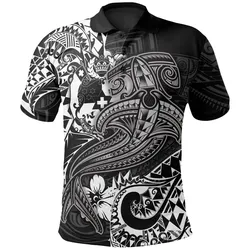 Tonga Polo Shirt - White Shark Polynesian Tattoo
