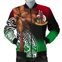 Vanuatu Mens Bomber Jacket Polynesian Palm Tree Flag
