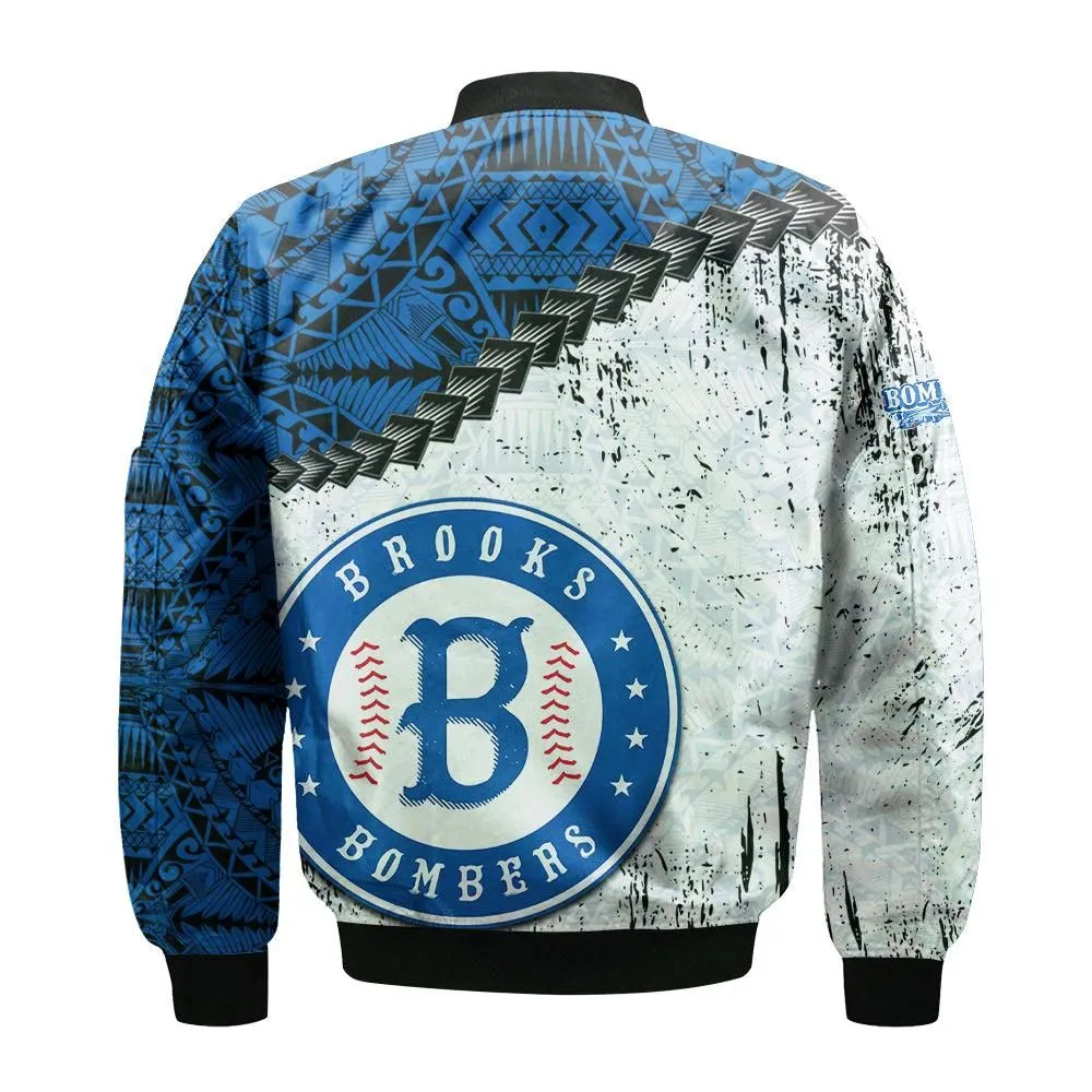 Brooks Bombers Bomber Jacket Grunge Polynesian Tattoo - CA BASEBALL