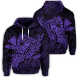 Hawaiian Map Hula Girl Hibiscus Kanaka Polynesian Hoodie - Purple