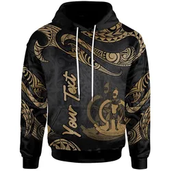 Vanuatu Polynesian Custom Personalised Hoodie - Poly Tattoo Gold Version