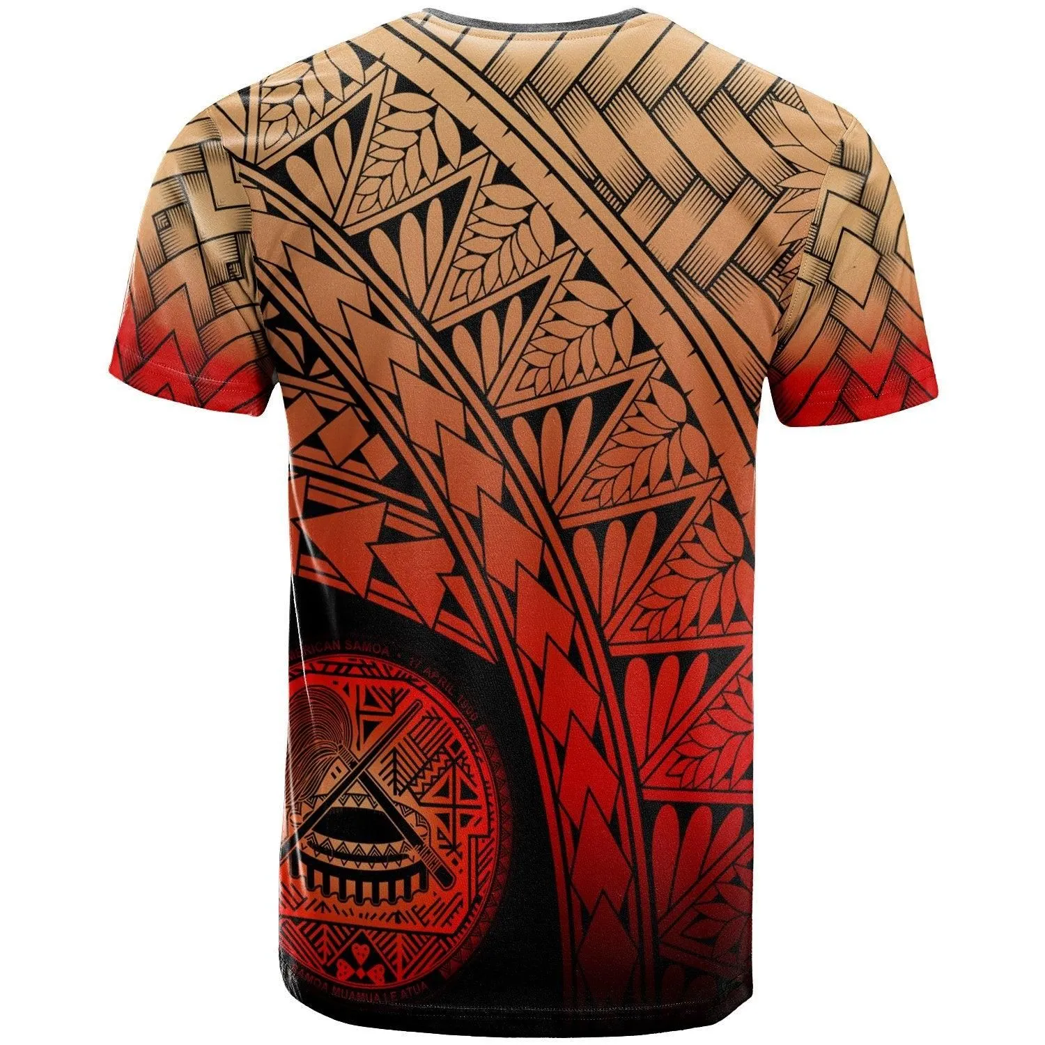 American Samoa Polynesian T-Shirt - Plumeria Tattoo Tribal