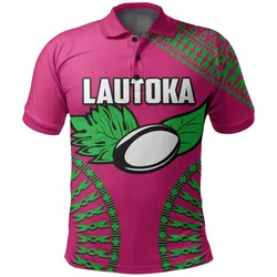 (Custom Personalised And Number) Lautoka Fiji Rugby Polo Shirt LT6
