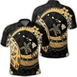 Alohawaii Shirt - Hawaii Turtle Hibiscus Map Polynesian Polo Shirt - AH - JR