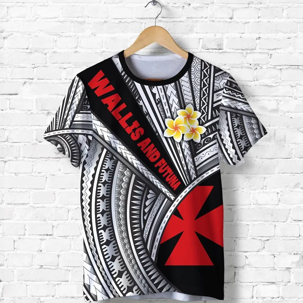 (Custom Personalised) Wallis and Futuna T Shirt Polynesian Style - Black LT16