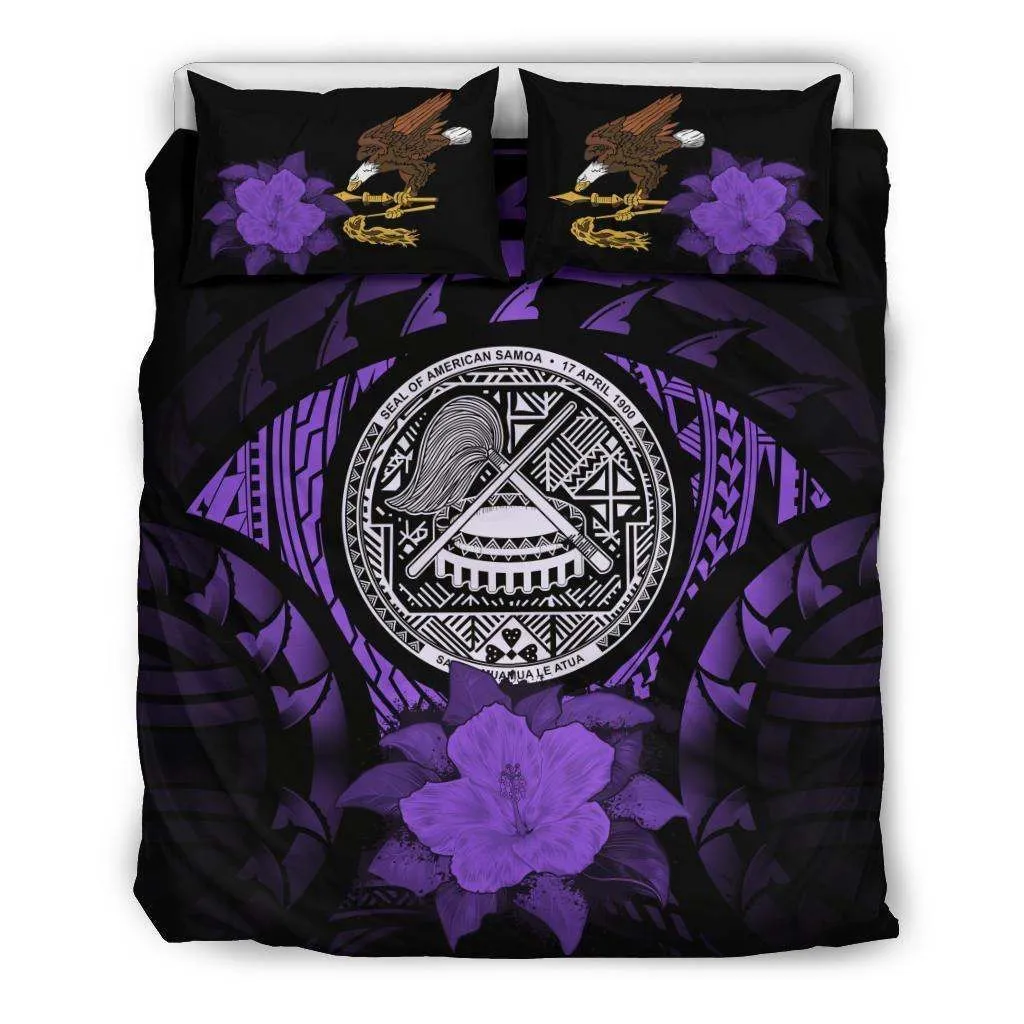 American Samoa Purple Hibiscus Bedding Set A02 Dhc28111440Dd