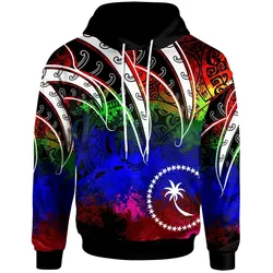 Chuuk  Hoodie - Tropical Leaf Rainbow Color