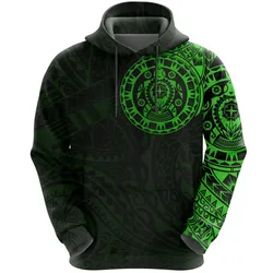 Turtle Tattoo Hoodie Polynesian - Green A7