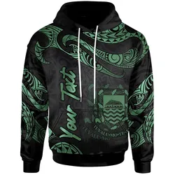 Tuvalu Polynesian Custom Personalised Hoodie - Poly Tattoo Green Version