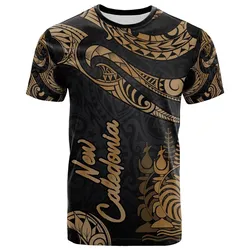 New Caledonia Polynesian T shirt - Poly Tattoo Gold Version