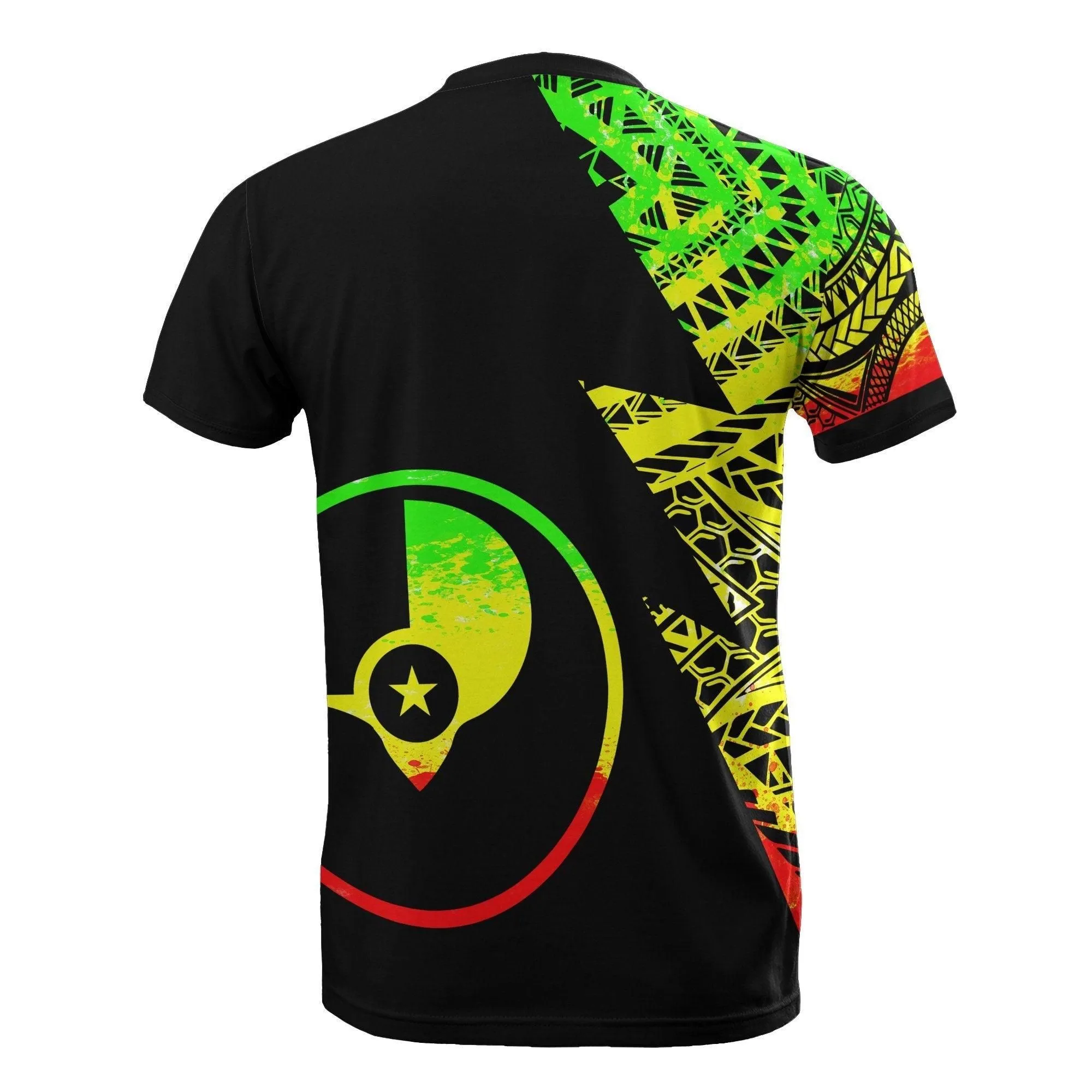 Yap Pattern T shirt - Yap Flag Polynesian Tattoo Reggae Style