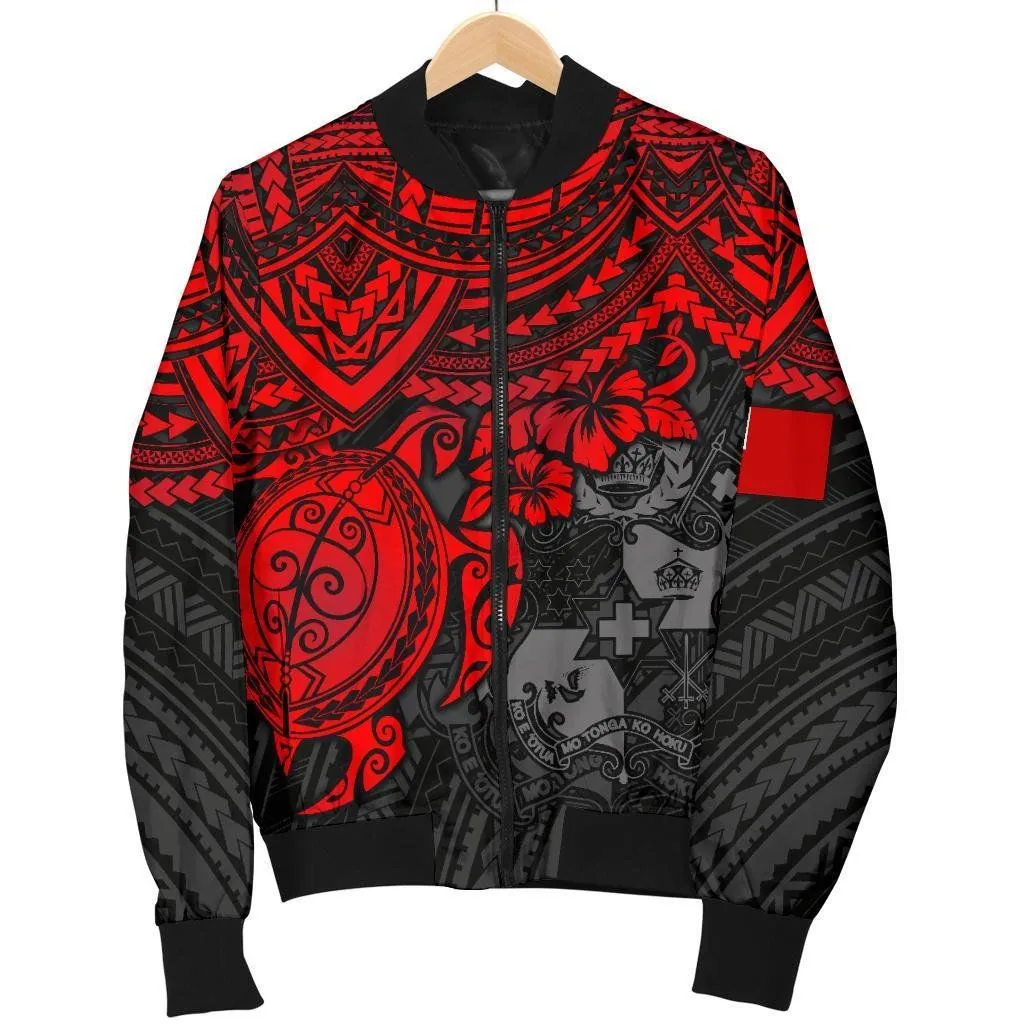 FamilyGater Jacket - Bomber Jacket Tonga Polynesian - Red Turtle - BN15