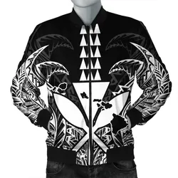 FamilyGater Jacket - Hawaii Polynesian Kanaka Kakau Bomber Jacket - Alan Style White - AH - J4R