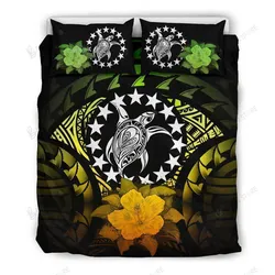 Cook Islands Reggae Turtle Hibiscus Bedding Set Bedroom Decor