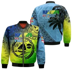 Malampa Fiji Day Bomber Jacket Flags Mix Style LT7