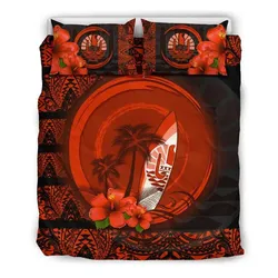 Tahiti Bedding Set Polynesian Coat Of Arms Hibiscus Th5