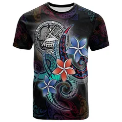 American Samoa T shirt - Plumeria Flowers Style