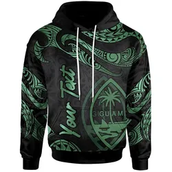 Guam Polynesian Custom Personalised Hoodie - Poly Tattoo Green Version