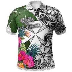 Wallis And Futuna Polo Shirt White - Turtle Plumeria Banana Leaf - BN11